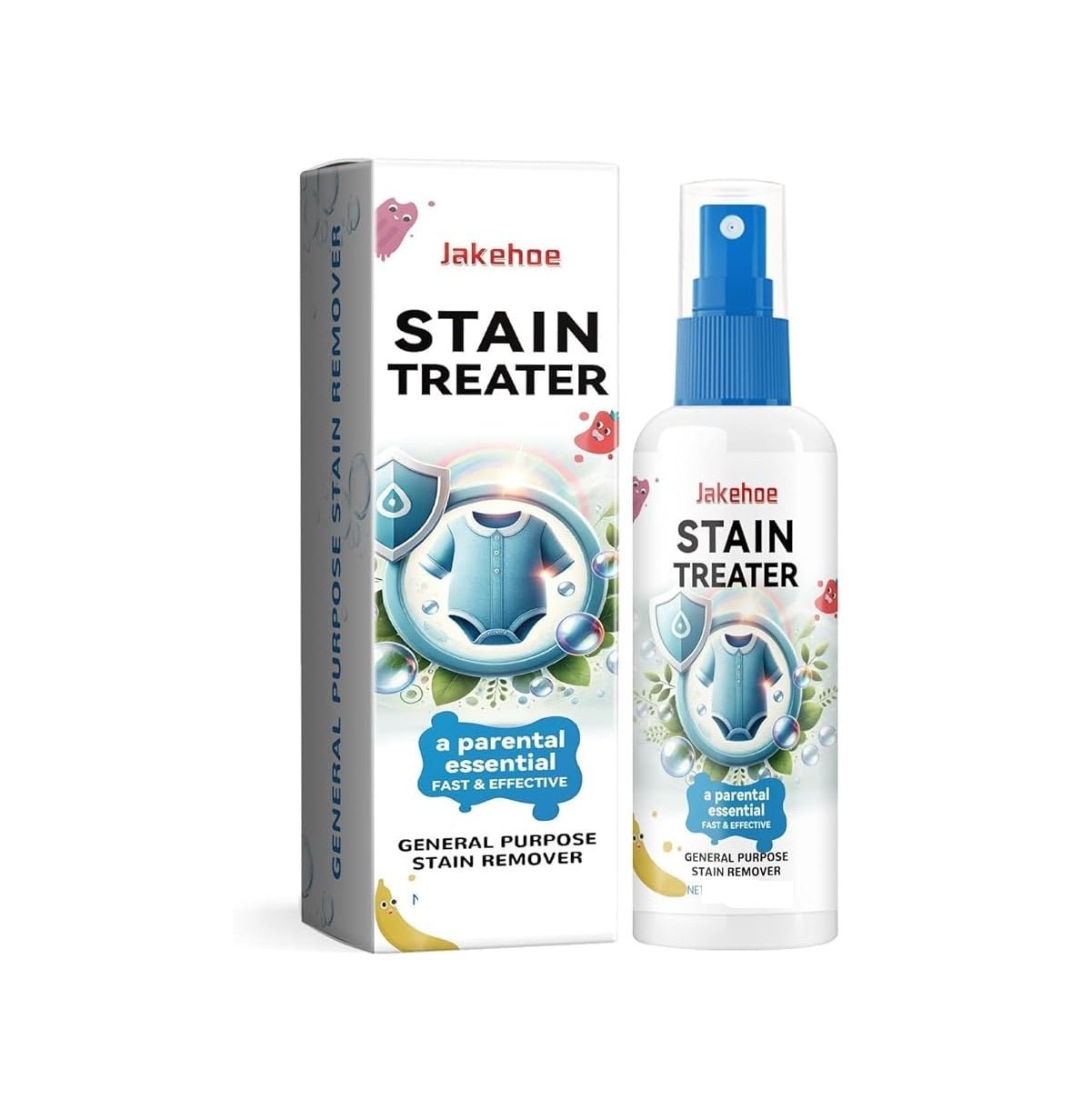 Jakehoe Stain Treater packaging and bottle on a white background