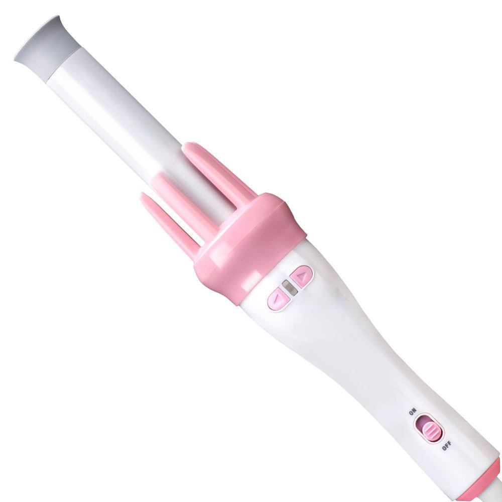 White and pink hair curler on a white background hair beauty comb brush